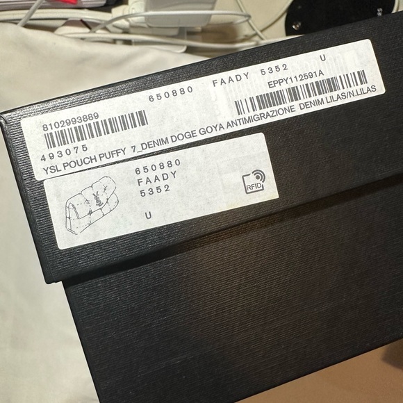 Saint Laurent Loulou Puffer Denim Pouch - Picture 5 of 16